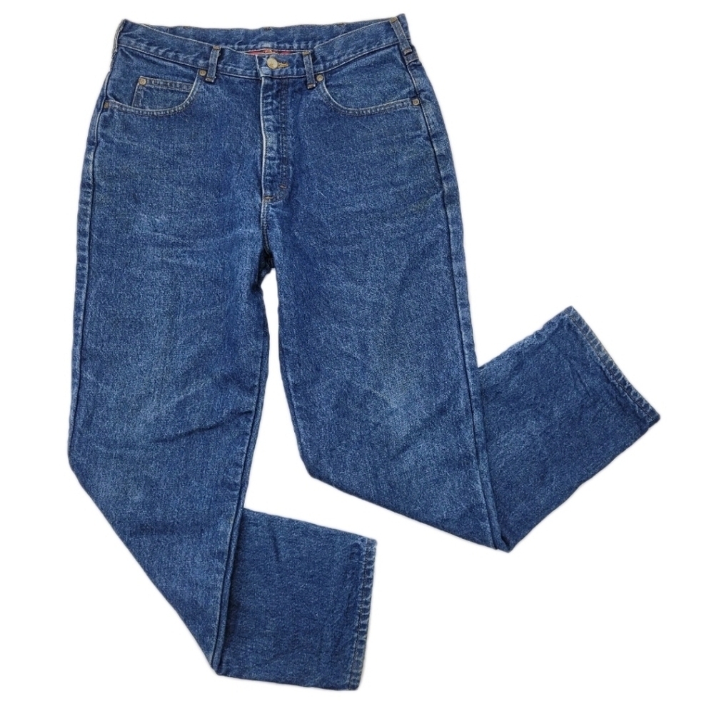L.L. Bean Vintage Jeans Classic Flannel Lined Cotton Blue Denim 34x30 USA Made